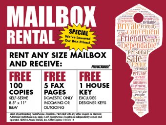Mailbox Rentals Special