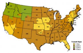 Moving Boxes Shipping Map