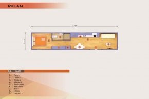 Shipping container one bedroom floor plan