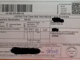USPS shipping to China