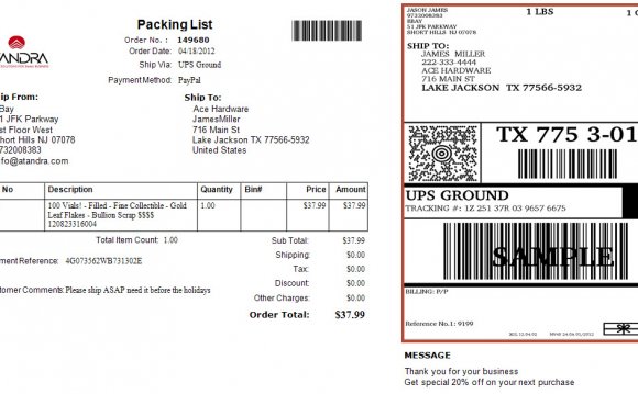 UPS Shipping labels