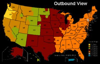 UPS Transit Time Map